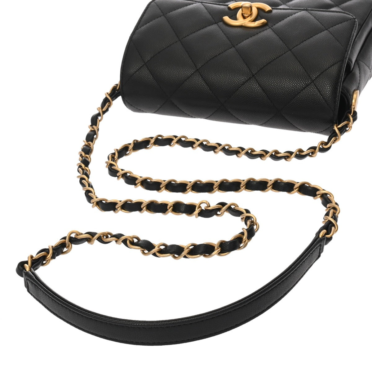 CHANEL シャネル マトラッセ チェーン ミニ フラップバッグ ブラック