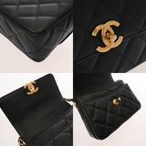 CHANEL シャネル マトラッセ チェーン ミニ フラップバッグ ブラック AS4907 レディース キャビアスキン ショルダーバッグ ABランク 中古 銀蔵