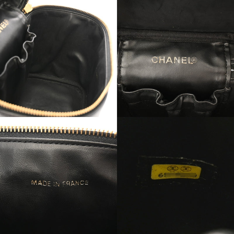 CHANEL シャネル 縦型バニティ ブラック A01998 レディース キャビアスキン バニティバッグ Bランク 中古 銀蔵
