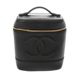 CHANEL シャネル 縦型バニティ ブラック A01998 レディース キャビアスキン バニティバッグ Bランク 中古 銀蔵