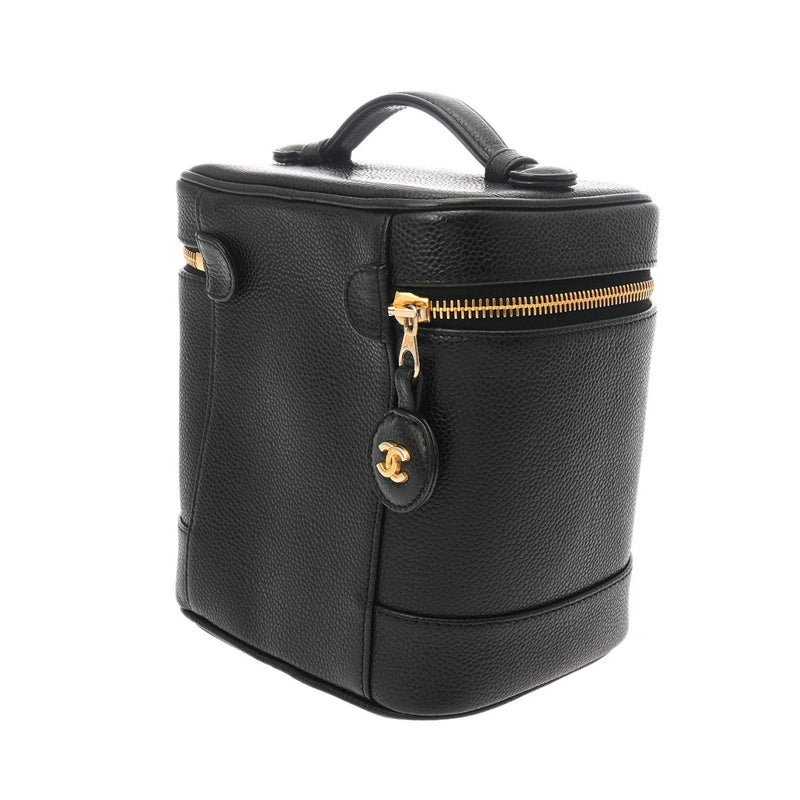 CHANEL シャネル 縦型バニティ ブラック A01998 レディース キャビアスキン バニティバッグ Bランク 中古 銀蔵