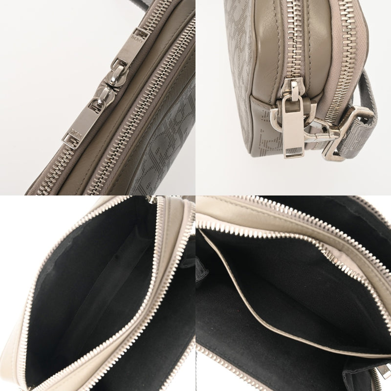 CHRISTIAN DIOR クリスチャンディオール ストラップジップポーチ オブリーク ギャラクシー グレージュ レディース レザー ショルダーバッグ ABランク 中古 銀蔵