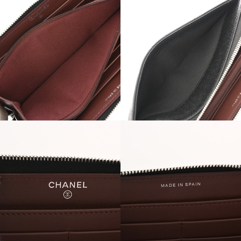 CHANEL シャネル マトラッセ クラシック ロングジップウォレット ブラック AP0242 レディース キャビアスキン 長財布 新同 中古 銀蔵