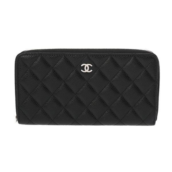 CHANEL シャネル マトラッセ クラシック ロングジップウォレット ブラック AP0242 レディース キャビアスキン 長財布 新同 中古 銀蔵