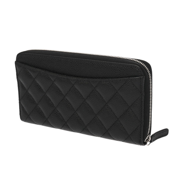 CHANEL シャネル マトラッセ クラシック ロングジップウォレット ブラック AP0242 レディース キャビアスキン 長財布 新同 中古 銀蔵