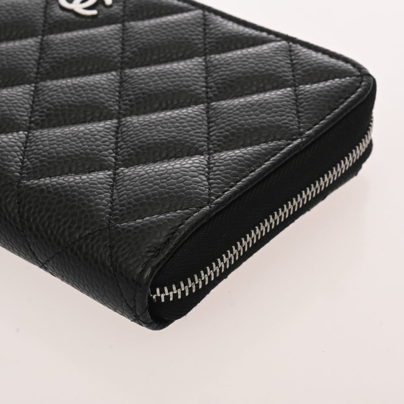 CHANEL シャネル マトラッセ クラシック ロングジップウォレット ブラック AP0242 レディース キャビアスキン 長財布 新同 中古 銀蔵