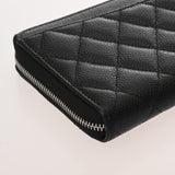 CHANEL シャネル マトラッセ クラシック ロングジップウォレット ブラック AP0242 レディース キャビアスキン 長財布 新同 中古 銀蔵