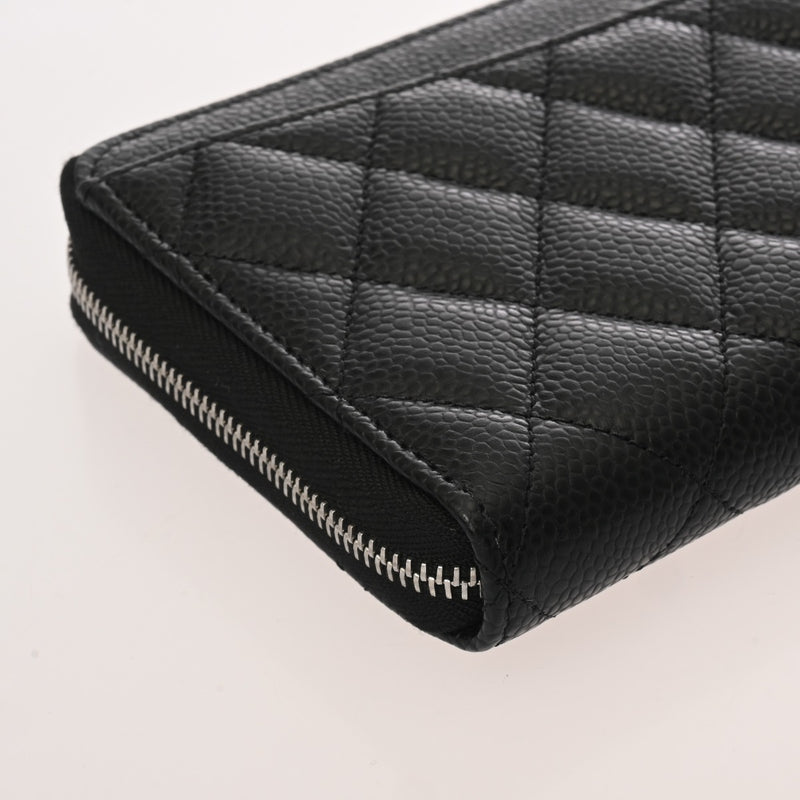 CHANEL シャネル マトラッセ クラシック ロングジップウォレット ブラック AP0242 レディース キャビアスキン 長財布 新同 中古 銀蔵
