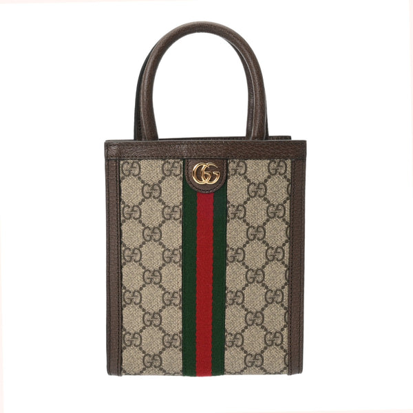 GUCCI グッチ スーパーミニバッグ 2WAY ベージュ 772317 レディース GGスプリームキャンバス レザー ハンドバッグ 新同 中古 銀蔵