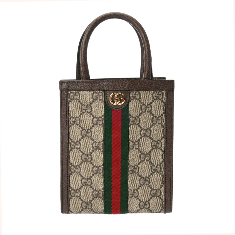 GUCCI グッチ スーパーミニバッグ 2WAY ベージュ 772317 レディース GGスプリームキャンバス レザー ハンドバッグ 新同 中古 銀蔵