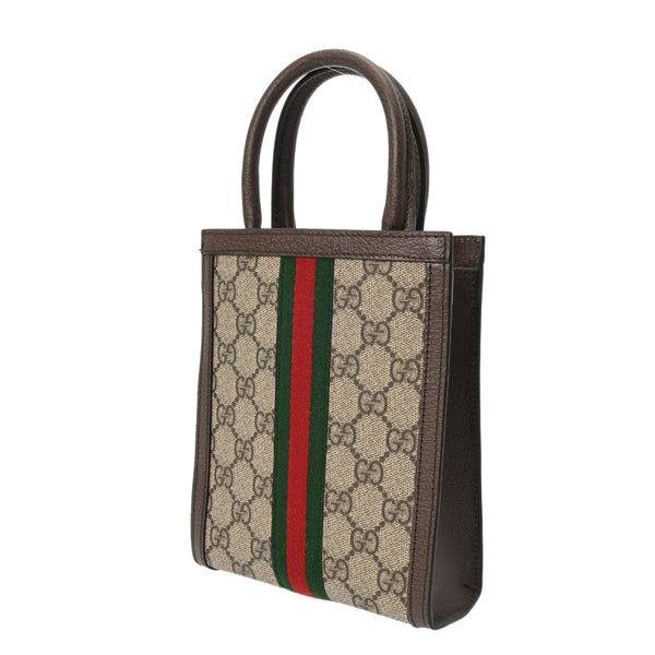 GUCCI グッチ スーパーミニバッグ 2WAY ベージュ 772317 レディース GGスプリームキャンバス レザー ハンドバッグ 新同 中古 銀蔵