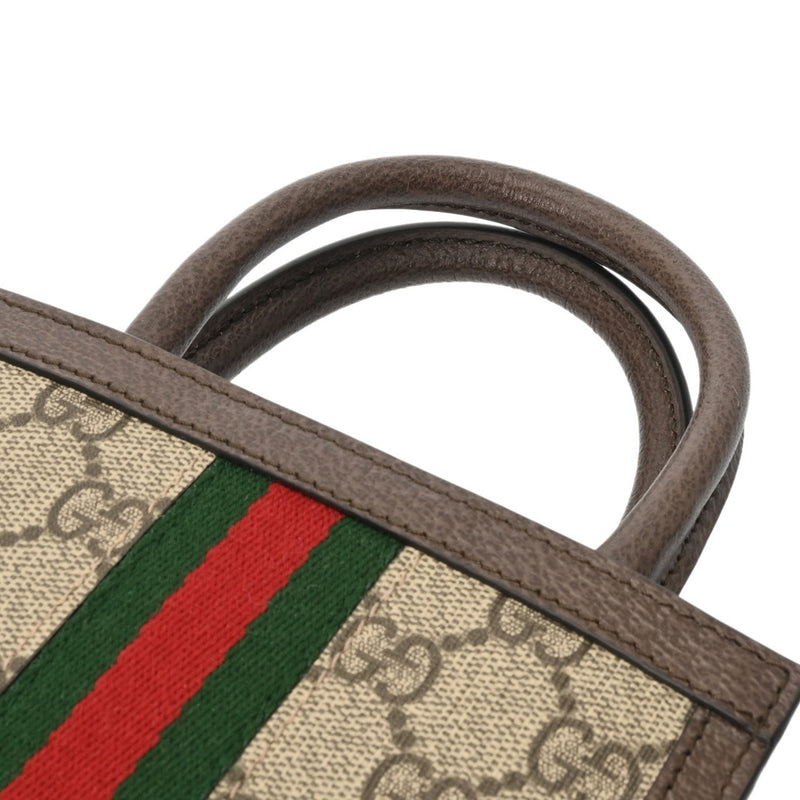 GUCCI グッチ スーパーミニバッグ 2WAY ベージュ 772317 レディース GGスプリームキャンバス レザー ハンドバッグ 新同 中古 銀蔵