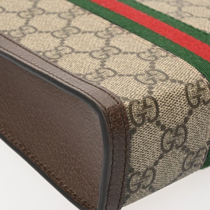 GUCCI グッチ スーパーミニバッグ 2WAY ベージュ 772317 レディース GGスプリームキャンバス レザー ハンドバッグ 新同 中古 銀蔵