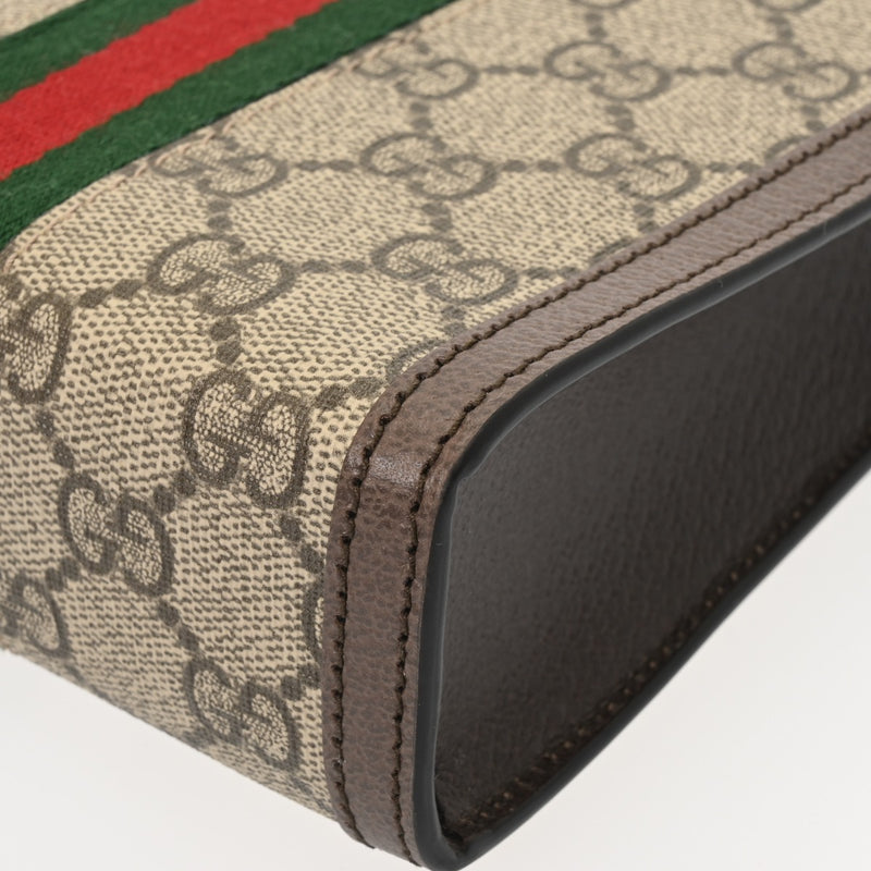 GUCCI グッチ スーパーミニバッグ 2WAY ベージュ 772317 レディース GGスプリームキャンバス レザー ハンドバッグ 新同 中古 銀蔵