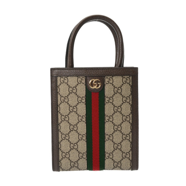 GUCCI グッチ スーパーミニバッグ 2WAY ベージュ 772317 レディース GGスプリームキャンバス レザー ハンドバッグ 新同 中古 銀蔵