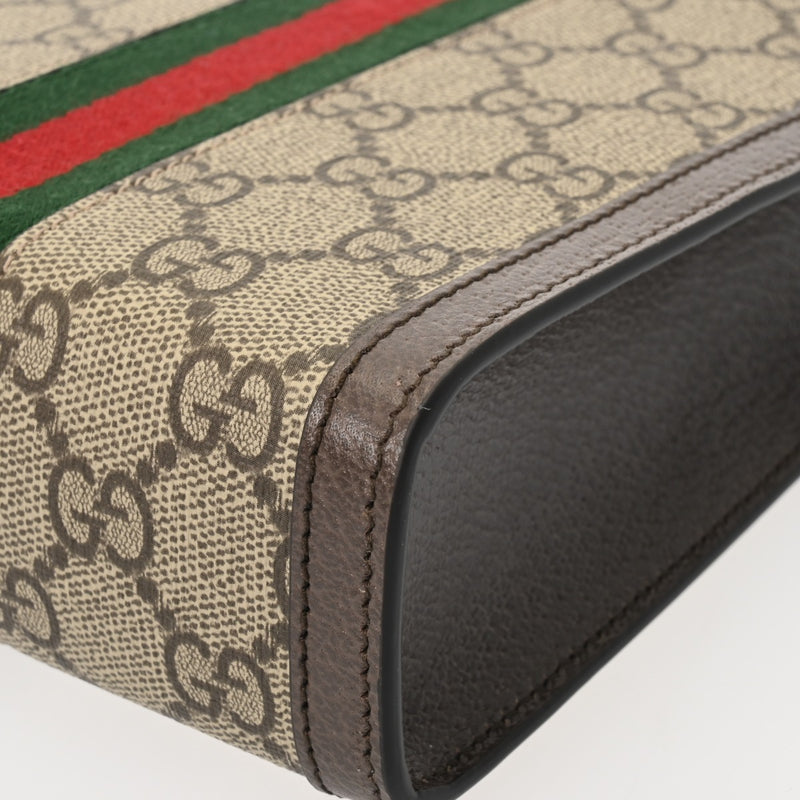 GUCCI グッチ スーパーミニバッグ 2WAY ベージュ 772317 レディース GGスプリームキャンバス レザー ハンドバッグ 新同 中古 銀蔵