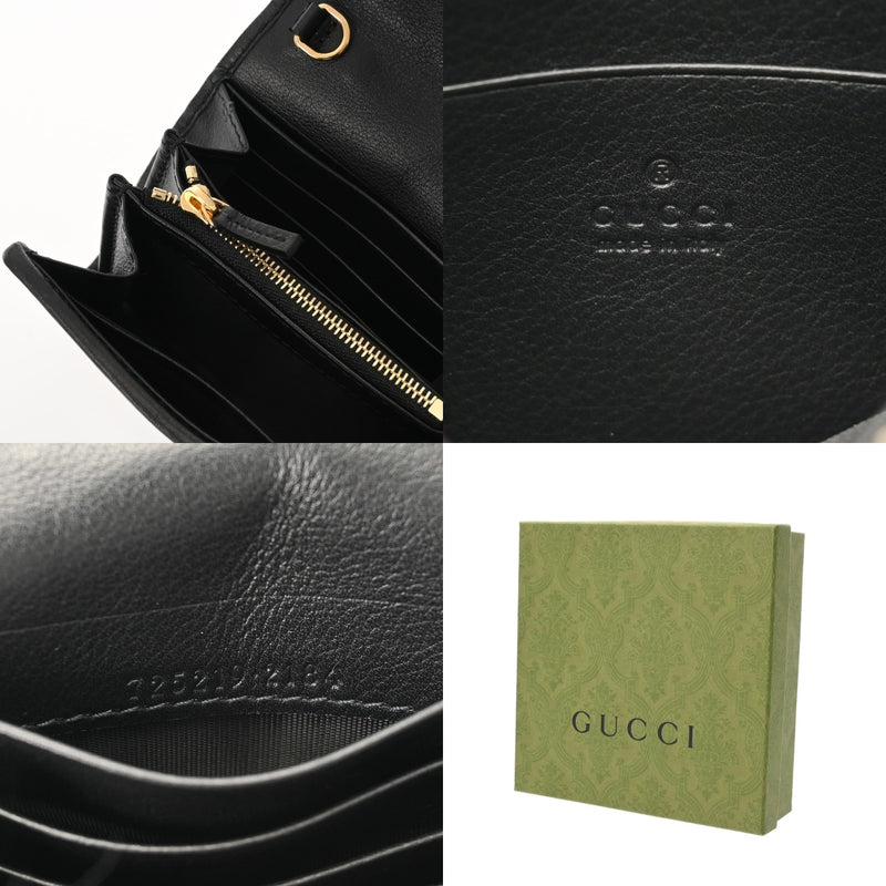 GUCCI グッチ ミディアム ブラック 725219 レディース レザー チェーンウォレット Aランク 中古 銀蔵