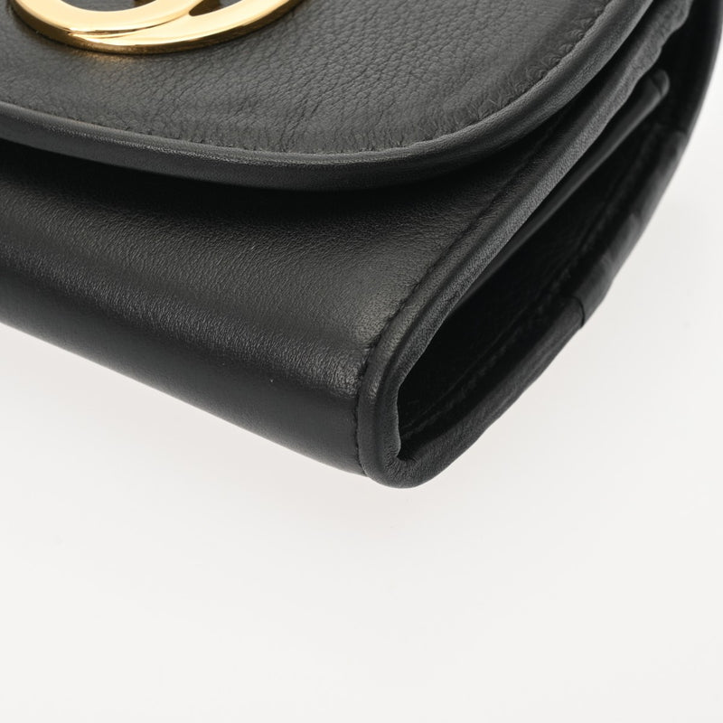 GUCCI グッチ ミディアム ブラック 725219 レディース レザー チェーンウォレット Aランク 中古 銀蔵