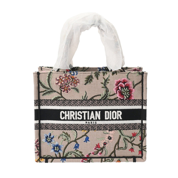 CHRISTIAN DIOR クリスチャンディオール ブックトート スモール 花柄 ピンクベージュ M1265ZEAU レディース キャンバス ハンドバッグ 新同 中古 銀蔵