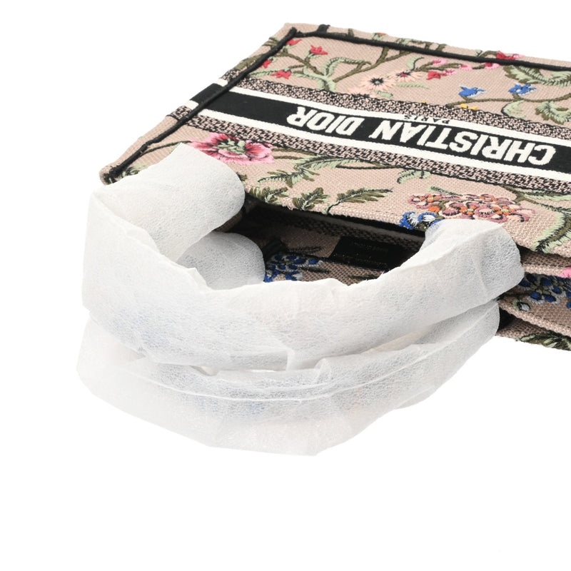 CHRISTIAN DIOR クリスチャンディオール ブックトート スモール 花柄 ピンクベージュ M1265ZEAU レディース キャンバス ハンドバッグ 新同 中古 銀蔵