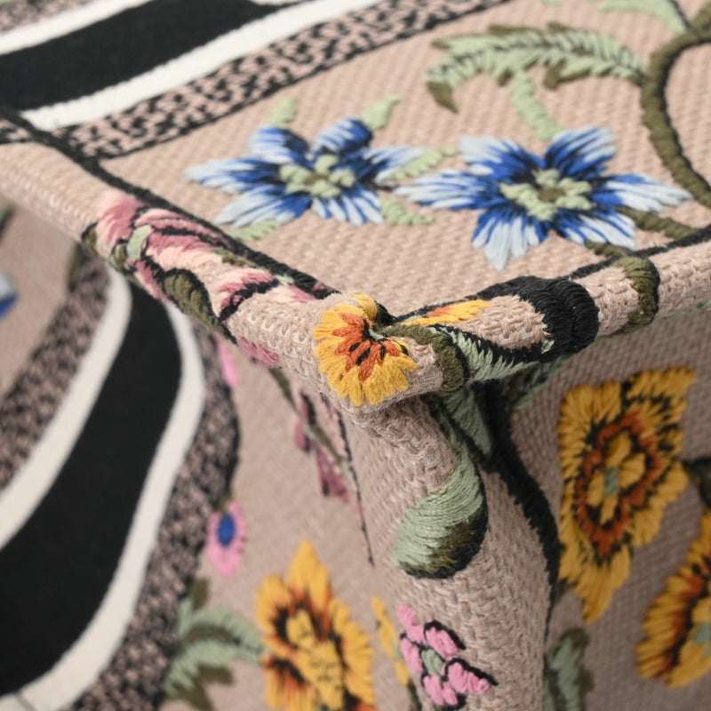 CHRISTIAN DIOR クリスチャンディオール ブックトート スモール 花柄 ピンクベージュ M1265ZEAU レディース キャンバス ハンドバッグ 新同 中古 銀蔵