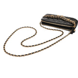 CHANEL シャネル マトラッセ フォンケース ショルダーダブルジップ ブラック レディース ラムスキン ショルダーバッグ Aランク 中古 銀蔵
