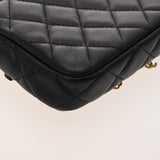 CHANEL シャネル マトラッセ フォンケース ショルダーダブルジップ ブラック レディース ラムスキン ショルダーバッグ Aランク 中古 銀蔵