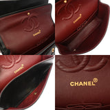 CHANEL シャネル マトラッセ Wフラップ 25cm チェーンショルダー ブラック レディース ラムスキン ショルダーバッグ ABランク 中古 銀蔵