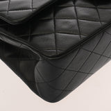 CHANEL シャネル マトラッセ Wフラップ 25cm チェーンショルダー ブラック レディース ラムスキン ショルダーバッグ ABランク 中古 銀蔵