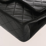 CHANEL シャネル マトラッセ Wフラップ 25cm チェーンショルダー ブラック レディース ラムスキン ショルダーバッグ ABランク 中古 銀蔵