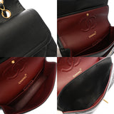 CHANEL シャネル マトラッセ チェーンショルダー 25cm Wフラップ ブラック レディース ラムスキン ショルダーバッグ ABランク 中古 銀蔵