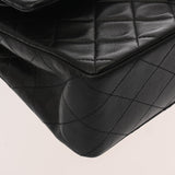 CHANEL シャネル マトラッセ チェーンショルダー 25cm Wフラップ ブラック レディース ラムスキン ショルダーバッグ ABランク 中古 銀蔵