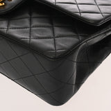 CHANEL シャネル マトラッセ チェーンショルダー 25cm Wフラップ ブラック レディース ラムスキン ショルダーバッグ ABランク 中古 銀蔵