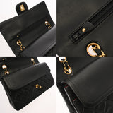 CHANEL シャネル マトラッセ チェーンショルダー 25cm Wフラップ ブラック レディース ラムスキン ショルダーバッグ ABランク 中古 銀蔵