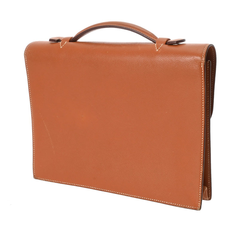 HERMES エルメス サックアデペッシュ27 ハンドバッグ コニャック □I刻印(2005年頃) メンズ ヴォーエプソン ビジネスバッグ Bランク 中古 銀蔵