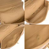 CHANEL シャネル マトラッセ チェーンショルダー 25cm Wフラップ ベージュ A01112 レディース キャビアスキン ショルダーバッグ Bランク 中古 銀蔵