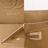 CHANEL シャネル マトラッセ チェーンショルダー 25cm Wフラップ ベージュ A01112 レディース キャビアスキン ショルダーバッグ Bランク 中古 銀蔵