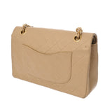 CHANEL シャネル マトラッセ チェーンショルダー 25cm Wフラップ ベージュ A01112 レディース キャビアスキン ショルダーバッグ Bランク 中古 銀蔵