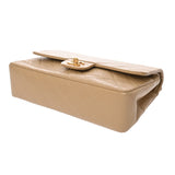 CHANEL シャネル マトラッセ チェーンショルダー 25cm Wフラップ ベージュ A01112 レディース キャビアスキン ショルダーバッグ Bランク 中古 銀蔵