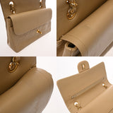CHANEL シャネル マトラッセ チェーンショルダー 25cm Wフラップ ベージュ A01112 レディース キャビアスキン ショルダーバッグ Bランク 中古 銀蔵