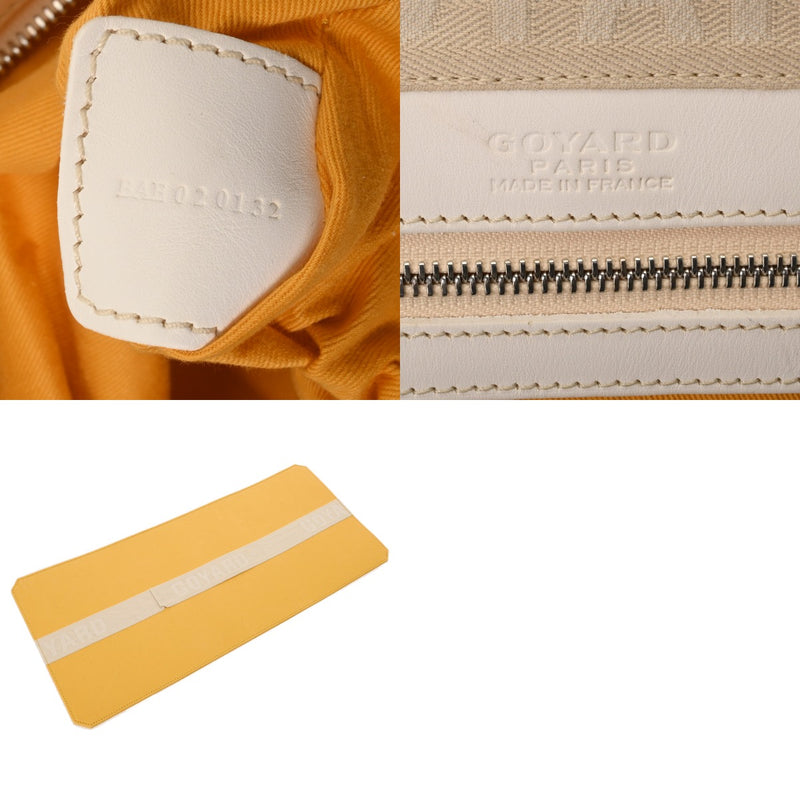 GOYARD ゴヤール クロワージュ 50 ホワイト レディース PVC レザー ボストンバッグ Bランク 中古 銀蔵