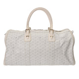 GOYARD ゴヤール クロワージュ 50 ホワイト レディース PVC レザー ボストンバッグ Bランク 中古 銀蔵