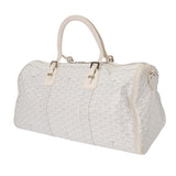 GOYARD ゴヤール クロワージュ 50 ホワイト レディース PVC レザー ボストンバッグ Bランク 中古 銀蔵