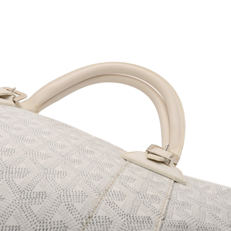 GOYARD ゴヤール クロワージュ 50 ホワイト レディース PVC レザー ボストンバッグ Bランク 中古 銀蔵