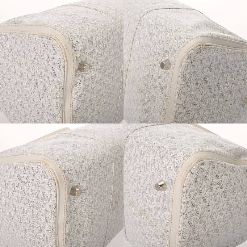 GOYARD ゴヤール クロワージュ 50 ホワイト レディース PVC レザー ボストンバッグ Bランク 中古 銀蔵