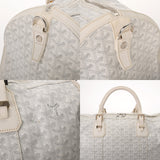 GOYARD ゴヤール クロワージュ 50 ホワイト レディース PVC レザー ボストンバッグ Bランク 中古 銀蔵