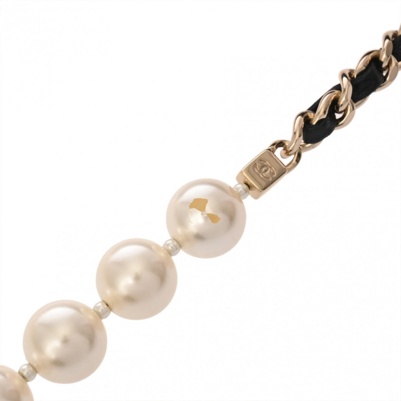 CHANEL シャネル マトラッセ チェーンウォレット パール ブラック レディース ラムスキン ショルダーバッグ ABランク 中古 銀蔵