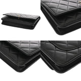 CHANEL シャネル マトラッセ チェーンウォレット パール ブラック レディース ラムスキン ショルダーバッグ ABランク 中古 銀蔵