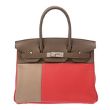 HERMES エルメス バーキン 30 カザック エトゥープ/アルジル/ローズジャイプール □P刻印(2012年頃) レディース トリヨン/スイフト ハンドバッグ ABランク 中古 銀蔵