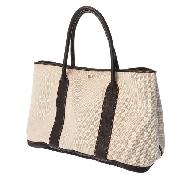 HERMES エルメス ガーデンパーティ PM マロン □H刻印(2004年頃) ユニセックス トワルアッシュ ハンドバッグ Bランク 中古 銀蔵